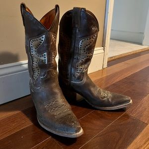FRYE Daisy Duke Cowboy Boots Brown Leather Size 8